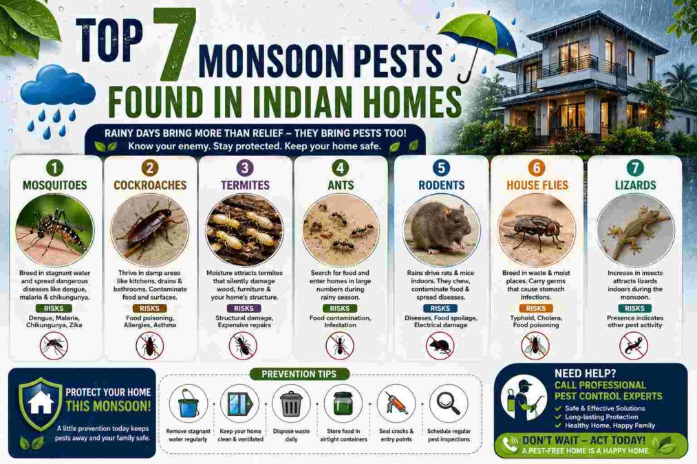 Top 7 Monsoon Pests Found in Indian Homes